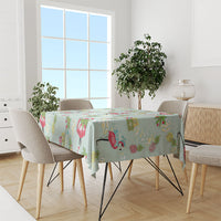 Aloha Hawaii Christmas Seamless Tablecloth Plumeria Lei