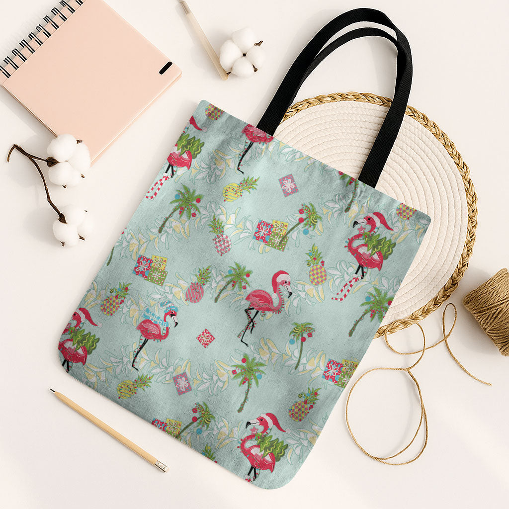 Aloha Hawaii Christmas Seamless Tote Bag Plumeria Lei