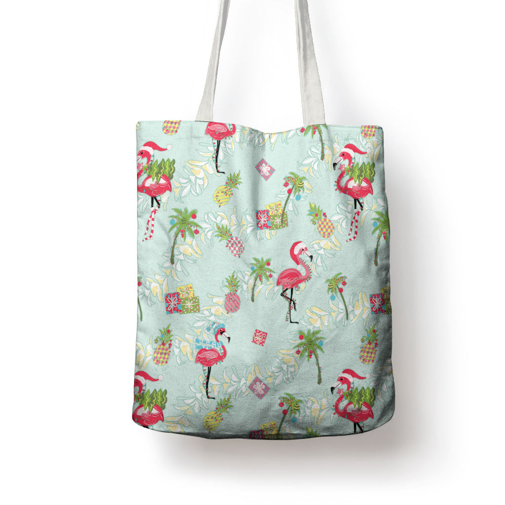 Aloha Hawaii Christmas Seamless Tote Bag Plumeria Lei