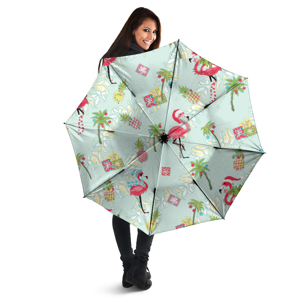 Aloha Hawaii Christmas Seamless Umbrella Plumeria Lei