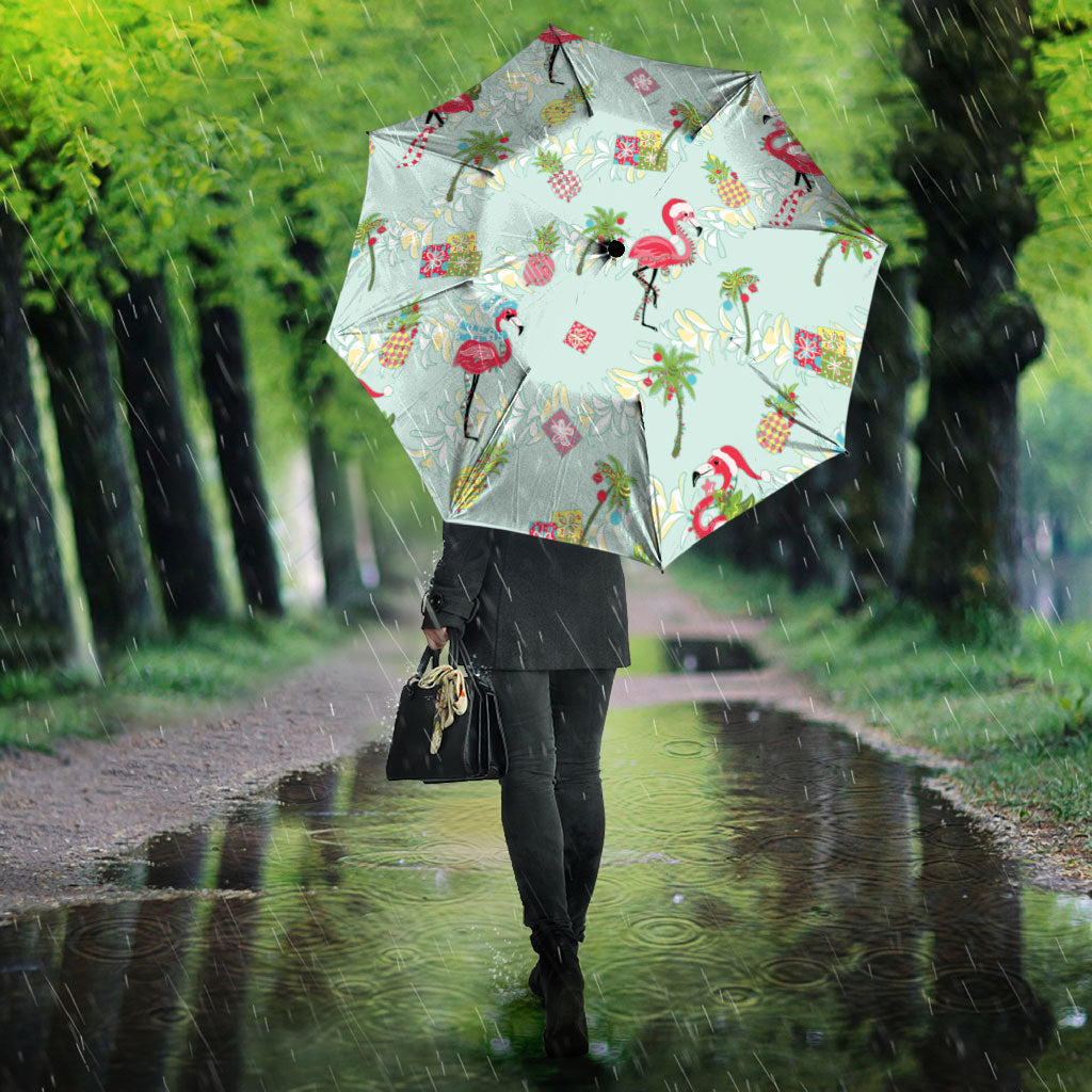 Aloha Hawaii Christmas Seamless Umbrella Plumeria Lei