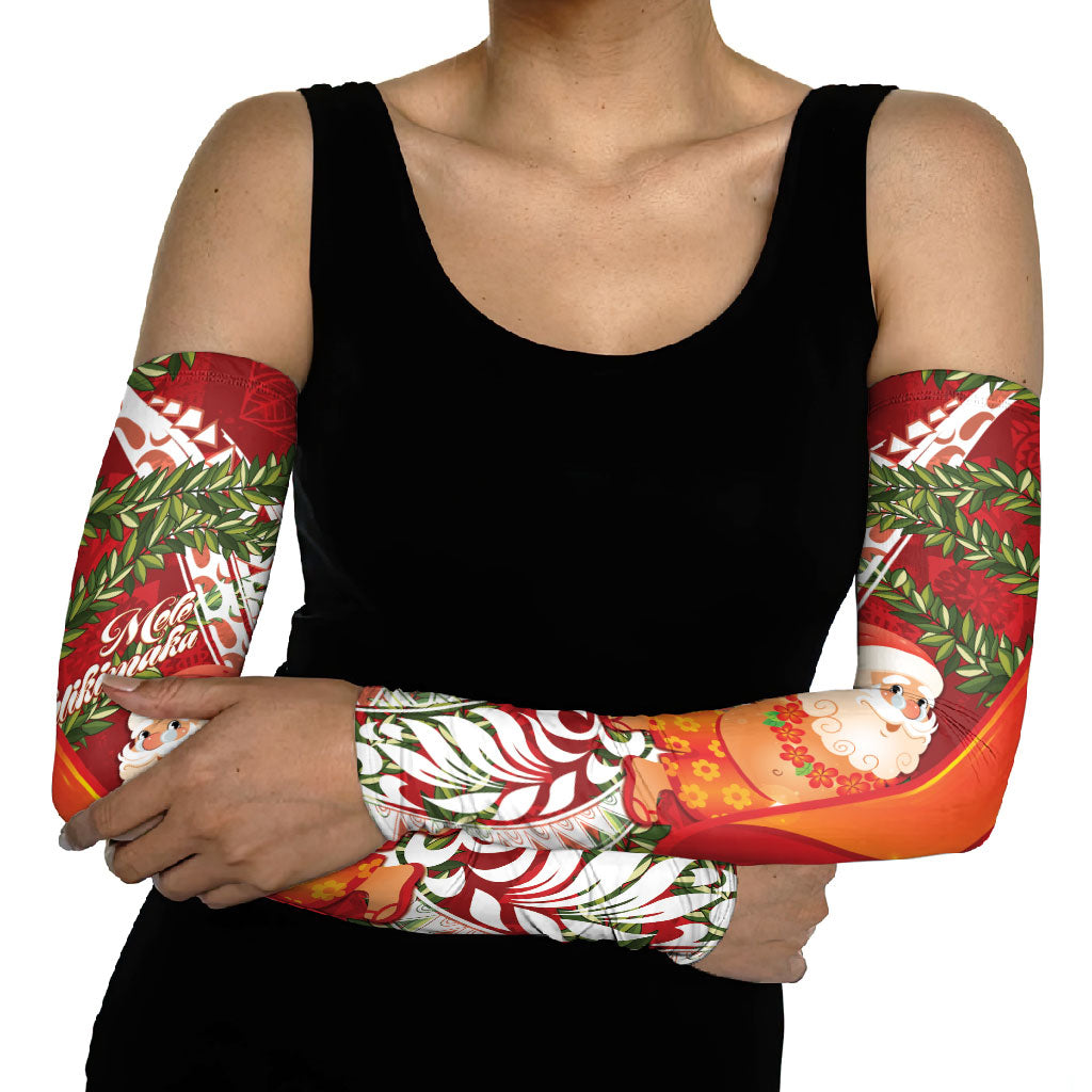 Mele Kalikimaka Hawaii Christmas Maile Lei Arm Sleeves Tropical Santa LT7 - Polynesian Pride