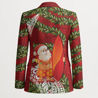 Mele Kalikimaka Hawaii Christmas Maile Lei Blazer Tropical Santa LT7 - Polynesian Pride