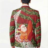 Mele Kalikimaka Hawaii Christmas Maile Lei Blazer Tropical Santa LT7 - Polynesian Pride