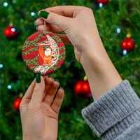 Mele Kalikimaka Hawaii Christmas Maile Lei Ceramic Ornament Tropical Santa LT7 - Polynesian Pride