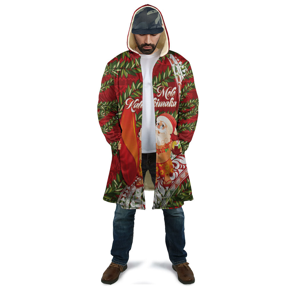 Mele Kalikimaka Hawaii Christmas Maile Lei Cloak Tropical Santa LT7 - Polynesian Pride