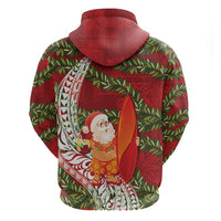 Mele Kalikimaka Hawaii Christmas Maile Lei Hoodie Tropical Santa LT7 - Polynesian Pride