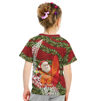 Mele Kalikimaka Hawaii Christmas Maile Lei Kid T Shirt Tropical Santa LT7 - Polynesian Pride