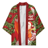 Mele Kalikimaka Hawaii Christmas Maile Lei Kimono Tropical Santa LT7 Unisex Red - Polynesian Pride