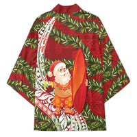 Mele Kalikimaka Hawaii Christmas Maile Lei Kimono Tropical Santa LT7 - Polynesian Pride