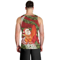 Mele Kalikimaka Hawaii Christmas Maile Lei Men Tank Top Tropical Santa