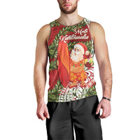 Mele Kalikimaka Hawaii Christmas Maile Lei Men Tank Top Tropical Santa