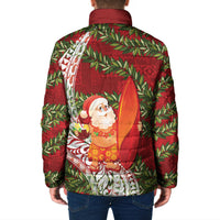 Mele Kalikimaka Hawaii Christmas Maile Lei Padded Jacket Tropical Santa LT7 - Polynesian Pride