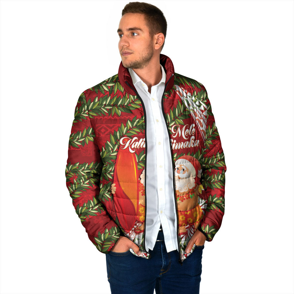 Mele Kalikimaka Hawaii Christmas Maile Lei Padded Jacket Tropical Santa LT7 - Polynesian Pride