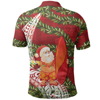 Mele Kalikimaka Hawaii Christmas Maile Lei Polo Shirt Tropical Santa LT7 - Polynesian Pride