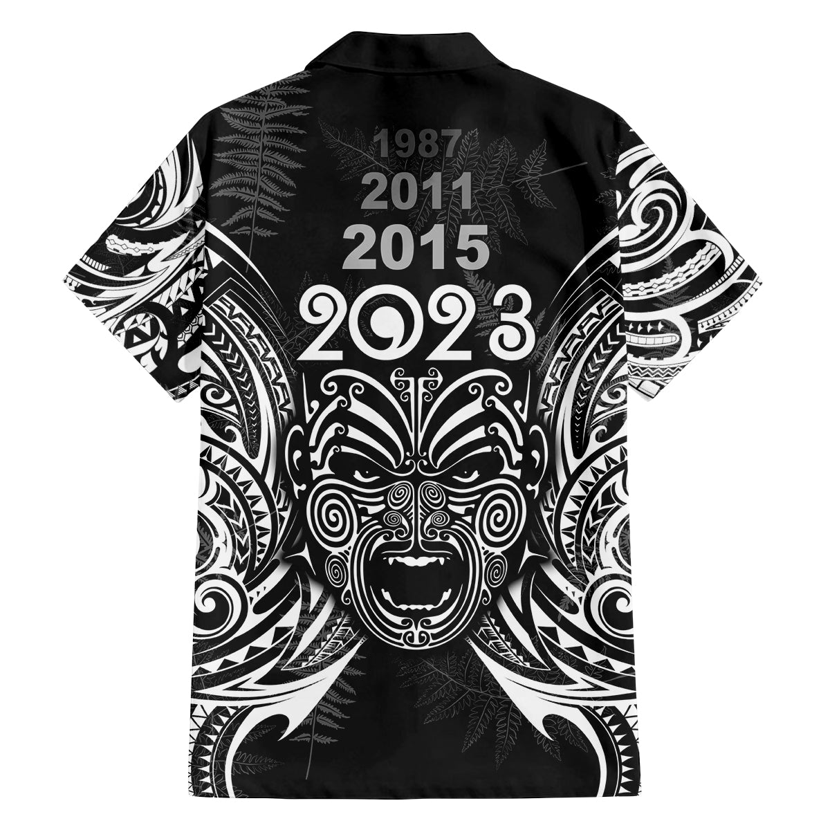 New Zealand Rugby Family Matching Puletasi Dress and Hawaiian Shirt 2023 World Cup Aotearoa Haka Face LT7 - Polynesian Pride