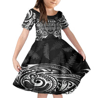 New Zealand Rugby Kid Short Sleeve Dress 2023 World Cup Aotearoa Haka Face LT7 KID Black - Polynesian Pride
