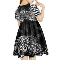 New Zealand Rugby Kid Short Sleeve Dress 2023 World Cup Aotearoa Haka Face LT7 - Polynesian Pride