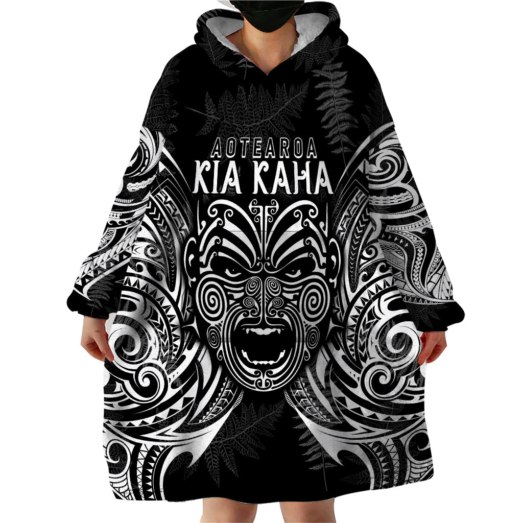 New Zealand Rugby Wearable Blanket Hoodie 2023 World Cup Aotearoa Haka Face LT7 - Polynesian Pride