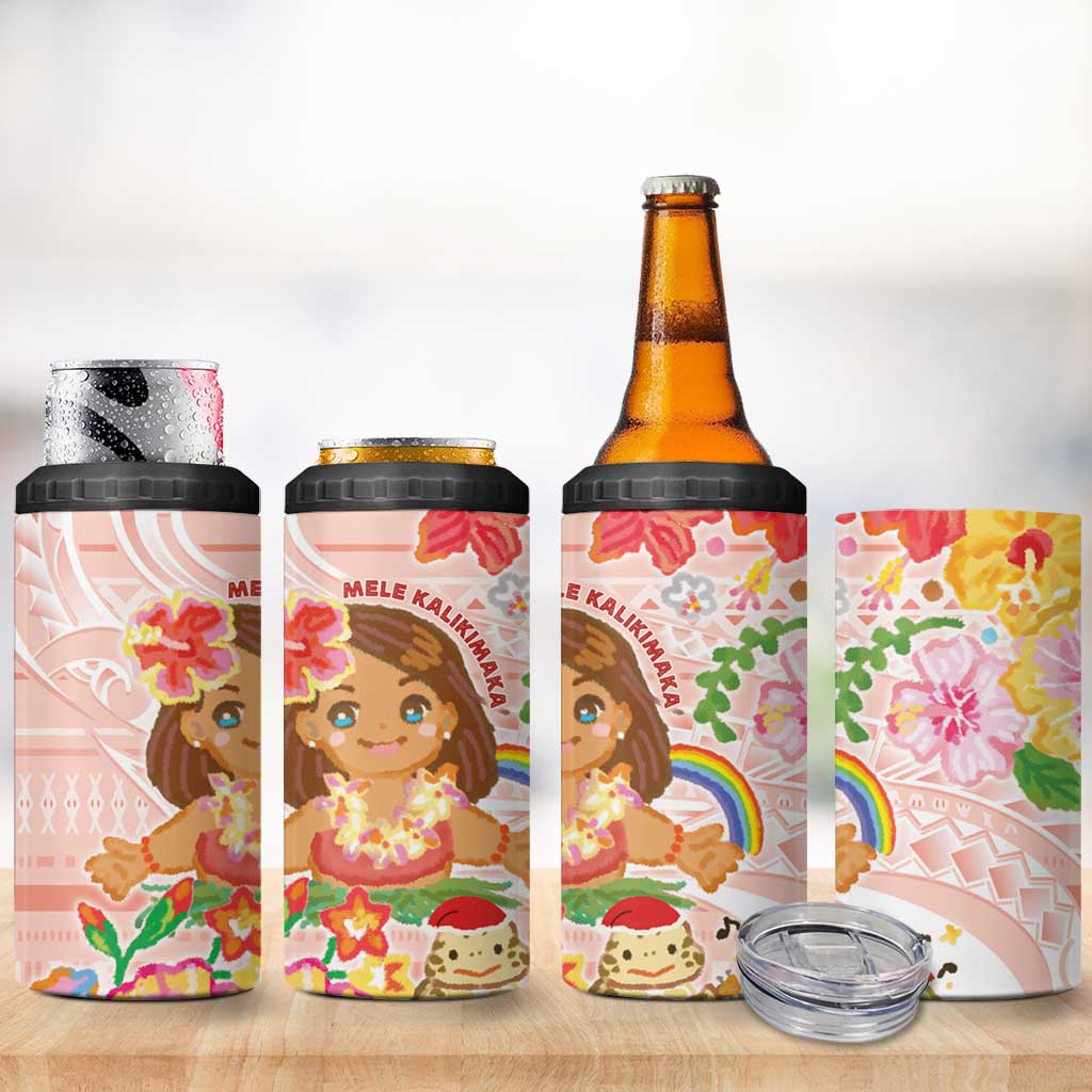 Aloha Hawaii 4 in 1 Can Cooler Tumbler Kawaii Mele Kalikimaka - Pastel Fever LT7 - Polynesian Pride