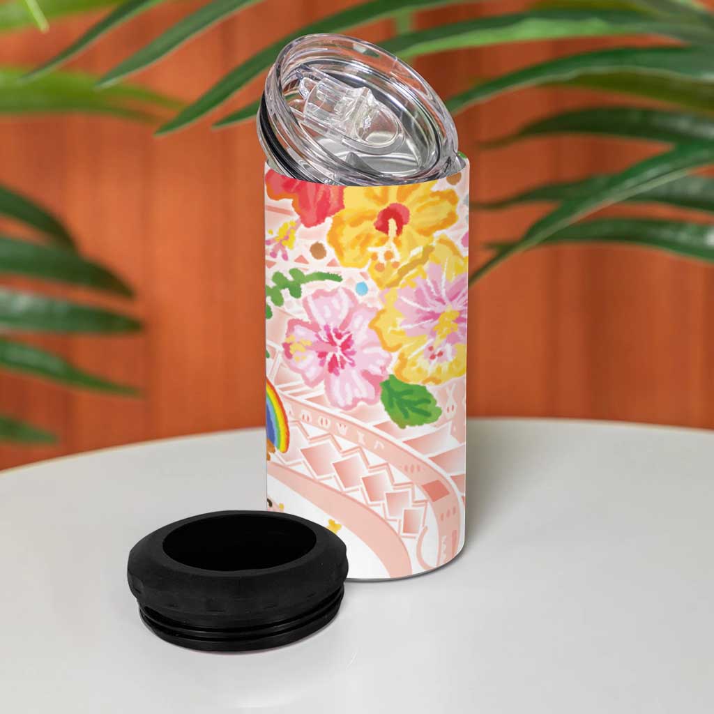 Aloha Hawaii 4 in 1 Can Cooler Tumbler Kawaii Mele Kalikimaka - Pastel Fever LT7 - Polynesian Pride