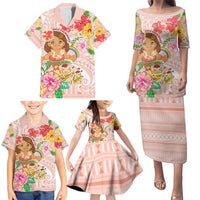 Aloha Hawaii Family Matching Puletasi and Hawaiian Shirt Kawaii Mele Kalikimaka - Pastel Fever LT7 - Polynesian Pride