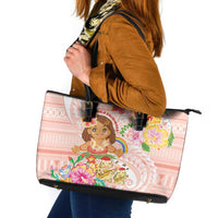 Aloha Hawaii Leather Tote Bag Kawaii Mele Kalikimaka - Pastel Fever LT7 Peach - Polynesian Pride