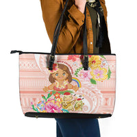Aloha Hawaii Leather Tote Bag Kawaii Mele Kalikimaka - Pastel Fever LT7 - Polynesian Pride