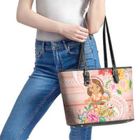 Aloha Hawaii Leather Tote Bag Kawaii Mele Kalikimaka - Pastel Fever LT7 - Polynesian Pride