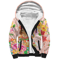 Aloha Hawaii Sherpa Hoodie Kawaii Mele Kalikimaka - Pastel Fever LT7 Unisex Peach - Polynesian Pride