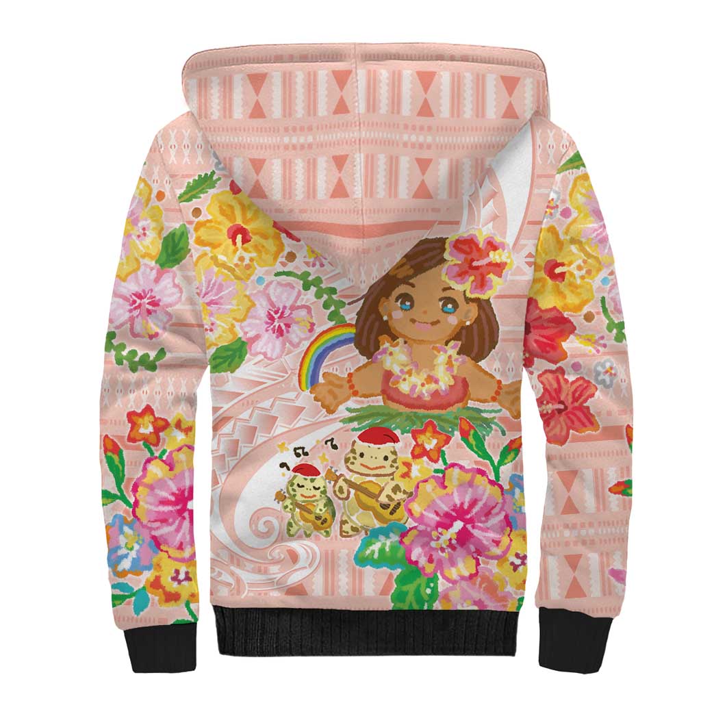 Aloha Hawaii Sherpa Hoodie Kawaii Mele Kalikimaka - Pastel Fever LT7 - Polynesian Pride