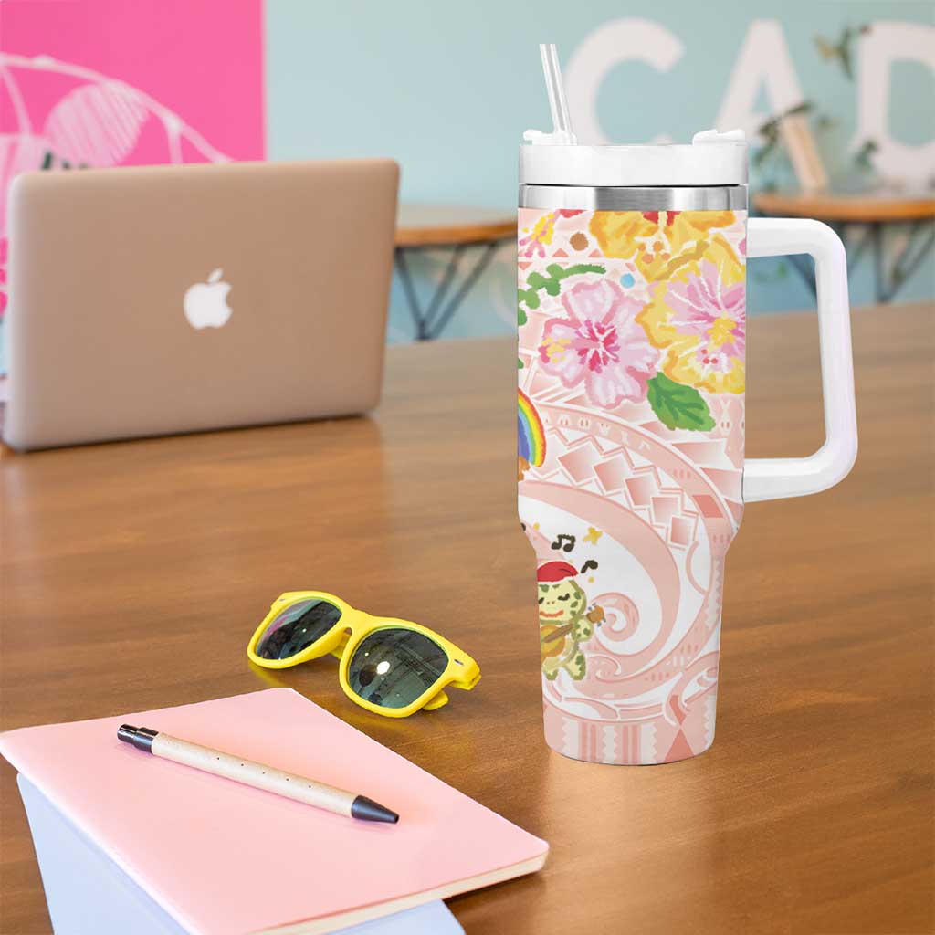 Aloha Hawaii Tumbler With Handle Kawaii Mele Kalikimaka - Pastel Fever