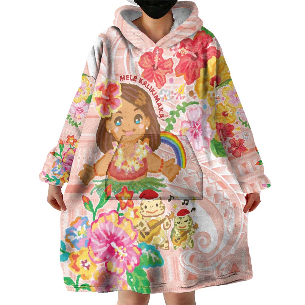 Aloha Hawaii Wearable Blanket Hoodie Kawaii Mele Kalikimaka - Pastel Fever LT7 - Polynesian Pride