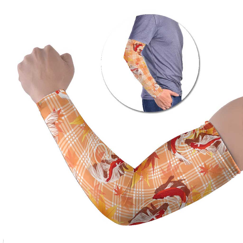 Orange Palaka Hawaii Aloha Arm Sleeves Koi Pond Mix Japanese Maple - Polynesian Pride
