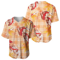 Orange Palaka Hawaii Aloha Baseball Jersey Koi Pond Mix Japanese Maple - Polynesian Pride