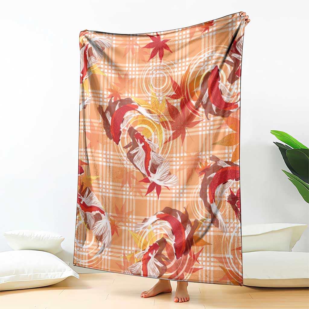 Orange Palaka Hawaii Aloha Blanket Koi Pond Mix Japanese Maple LT7 - Polynesian Pride