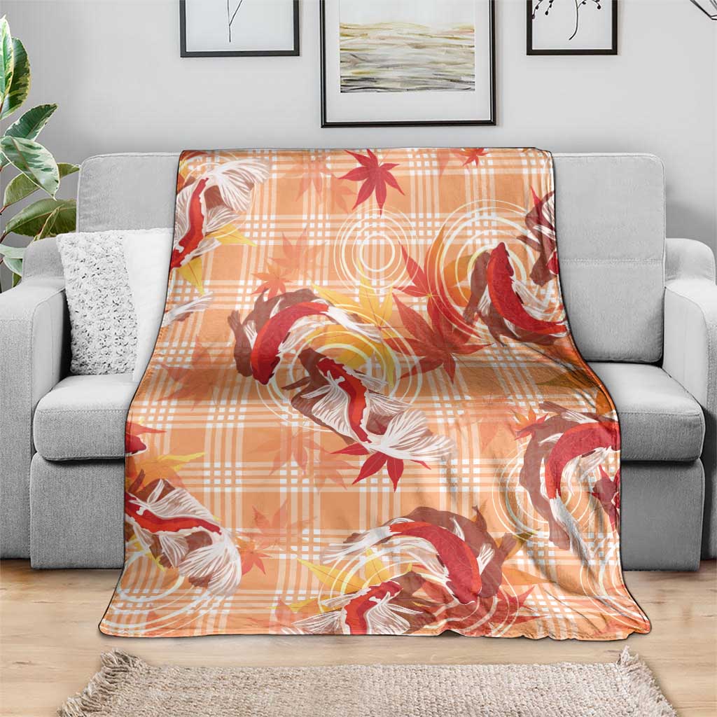 Orange Palaka Hawaii Aloha Blanket Koi Pond Mix Japanese Maple LT7 - Polynesian Pride