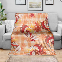 Orange Palaka Hawaii Aloha Blanket Koi Pond Mix Japanese Maple LT7 - Polynesian Pride