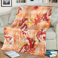 Orange Palaka Hawaii Aloha Blanket Koi Pond Mix Japanese Maple LT7 - Polynesian Pride