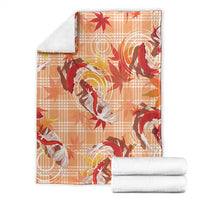 Orange Palaka Hawaii Aloha Blanket Koi Pond Mix Japanese Maple LT7 - Polynesian Pride