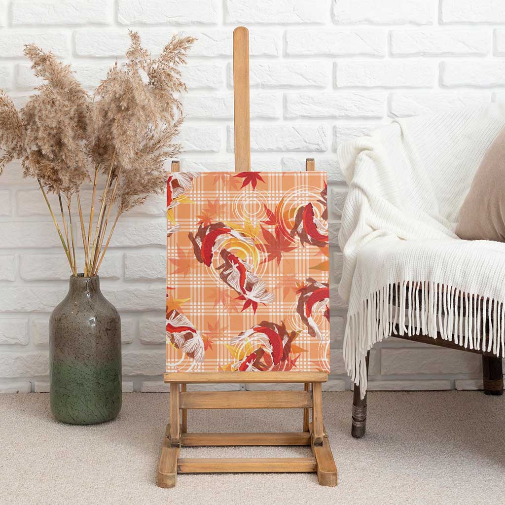 Orange Palaka Hawaii Aloha Canvas Wall Art Koi Pond Mix Japanese Maple - Polynesian Pride