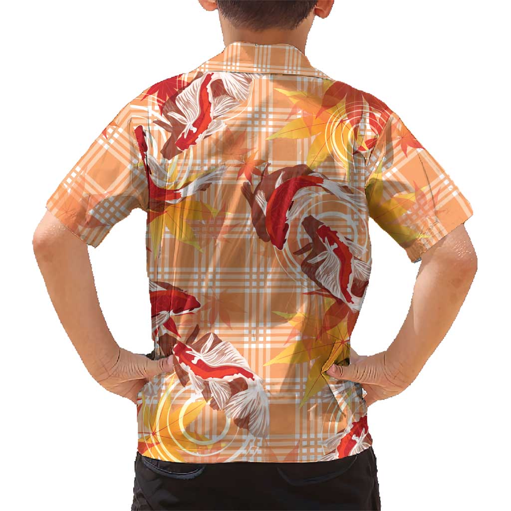 Orange Palaka Hawaii Aloha Family Matching Tank Maxi Dress and Hawaiian Shirt Koi Pond Mix Japanese Maple LT7 - Polynesian Pride