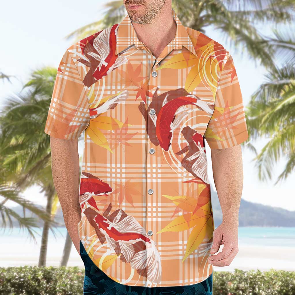 Orange Palaka Hawaii Aloha Hawaiian Shirt Koi Pond Mix Japanese Maple - Polynesian Pride