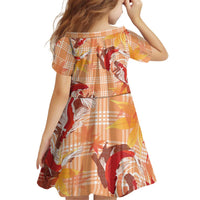 Orange Palaka Hawaii Aloha Kid Short Sleeve Dress Koi Pond Mix Japanese Maple LT7 - Polynesian Pride