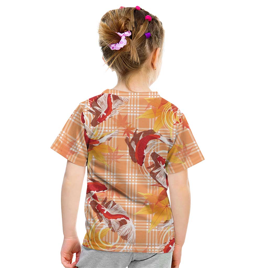 Orange Palaka Hawaii Aloha Kid T Shirt Koi Pond Mix Japanese Maple - Polynesian Pride