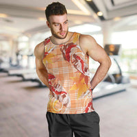Orange Palaka Hawaii Aloha Men Tank Top Koi Pond Mix Japanese Maple - Polynesian Pride