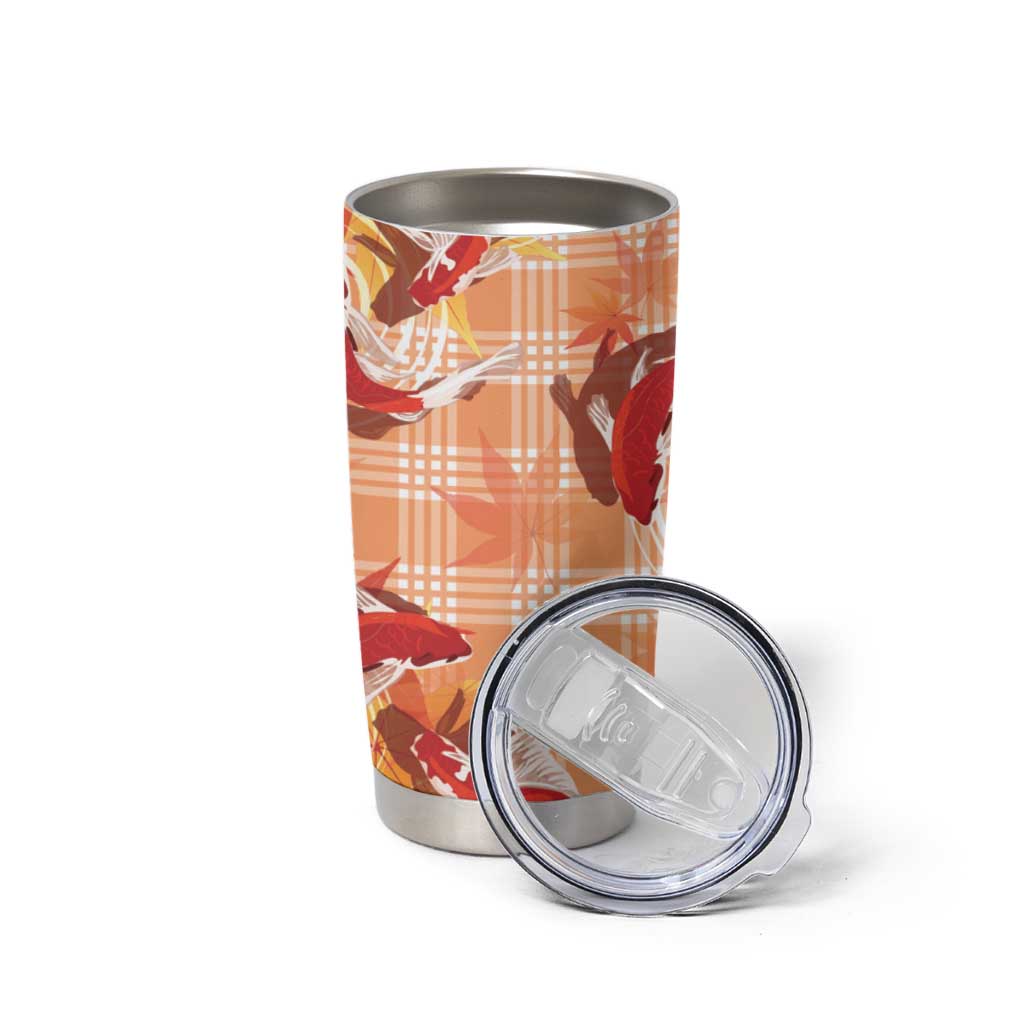 Orange Palaka Hawaii Aloha Tumbler Cup Koi Pond Mix Japanese Maple - Polynesian Pride
