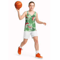 Lime Palaka Hawaii Aloha Basketball Jersey Koi Pond Mix Monstera - Polynesian Pride