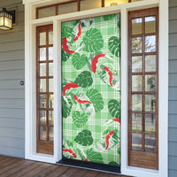 Lime Palaka Hawaii Aloha Door Cover Koi Pond Mix Monstera LT7 - Polynesian Pride