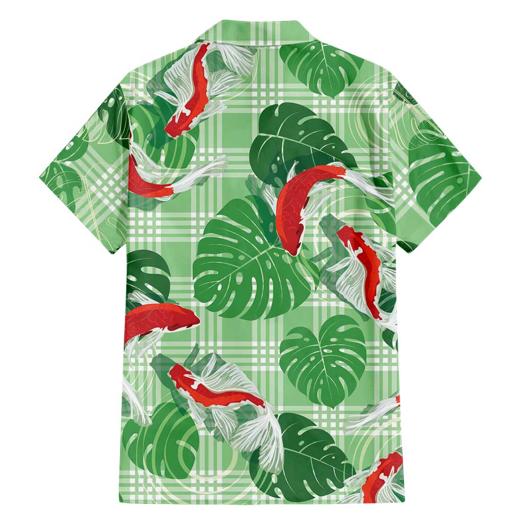 Lime Palaka Hawaii Aloha Family Matching Tank Maxi Dress and Hawaiian Shirt Koi Pond Mix Monstera LT7 - Polynesian Pride